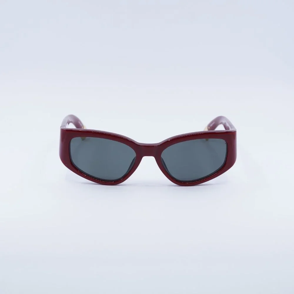 Jacquemus GALA JAC/5 C3 Sunglasses Burgundy Cat Eye Frame, Grey Lenses
